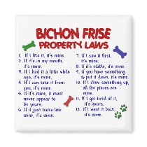 BICHON FRISE Property Laws 2 Magnets