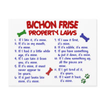 BICHON FRISE Property Laws 2 Post Cards