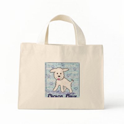 Bichon Frise Puppy Dog Tote Bag by jamiecreates1