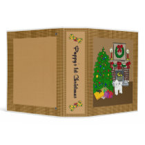 Bichon Frise Puppy's 1st Christmas Scrapbook binders