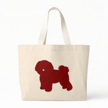 Bichon Frise (Red) Tote Bags