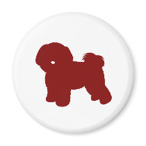Bichon Frise (Red) Fridge Magnet