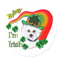 Bichon Frise St. Patrick's Day Stickers