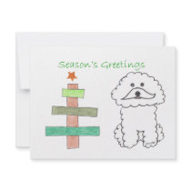 Bichon Frise Stick Tree invitations
