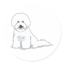 Bichon Frise Round Stickers