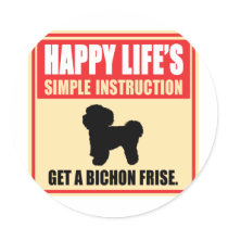 Bichon Frise Round Stickers