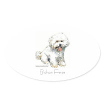 Bichon Frise Oval Sticker