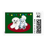 Bichon Frise & Teddy Christmas postage