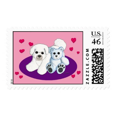 Bichon Frise & Teddy Hearts Stamps by starhorsepax