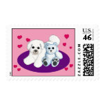 Bichon Frise & Teddy Hearts postage