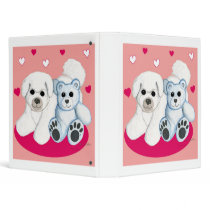 Bichon Frise & Teddy Hearts Scrapbook Vinyl Binders