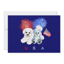 Bichon Frise & Teddy USA Invitation
