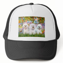 Bichon Frise Trio - Garden (VG) Trucker Hat