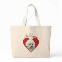 Bichon Frise Valentine Tote Bags