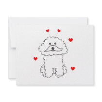 Bichon Frise Valentine Ears Custom Announcements