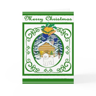 Bichon Frise Vintage Christmas Greeting Cards by freespiritdesigns