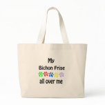 Bichon Frise Walks Design Tote Bag