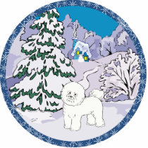 bichon frise winter photo sculptures