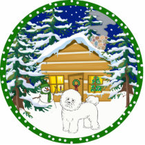 bichon frise winter photo sculptures