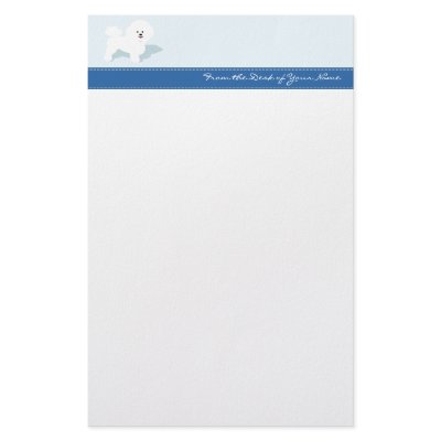 Bichon Writing Paper in Blue Stationery by AdoptTees