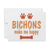 Bichons Make Me Happy Custom Announcement