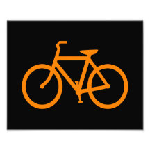 Bici anaranjada arte con fotos