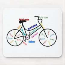 Bici de motivación, bicicleta, completando un cicl alfombrillas de ratones