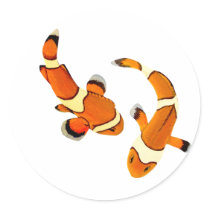 Bickering Clownfish Round Sticker