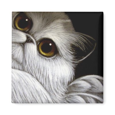 BICOLOR ANGEL PERSIAN CAT Magnet by BY_CYRA