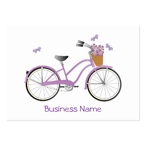 Bicycle and Purple Polka Dots Business Card Templates (back side)