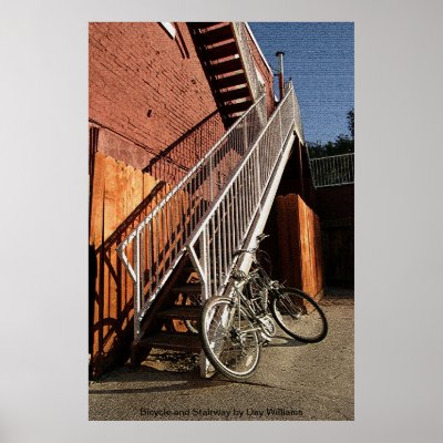 Bicycle and Stairway Poster by daysrays