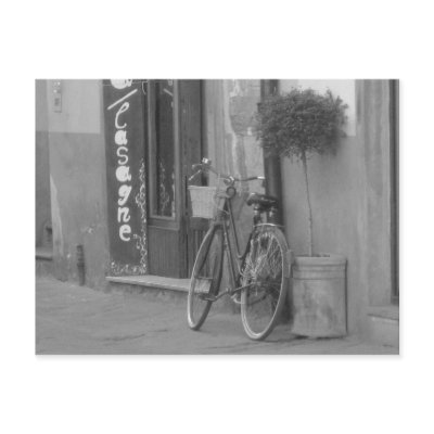 bicycle at rest, italy. post card by skizdi