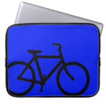 Bicycle: Black on Blue Computer Sleeve