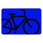 Bicycle: Black on Blue Vinyl Magnet