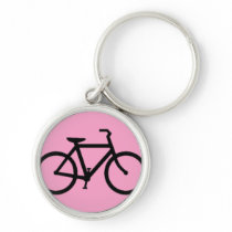 Bicycle: Black on Pink Key Chain