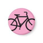 Bicycle: Black on Pink Refrigerator Magnets