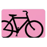 Bicycle: Black on Pink Flexible Magnets