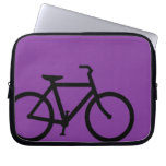 Bicycle: Black on Purple Computer Sleeve