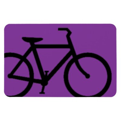 Bicycle: Black on Purple Vinyl Magnets by sk2id3oo