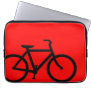 Bicycle: Black on Red Computer Sleeve