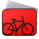 Bicycle: Black on Red Computer Sleeve