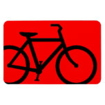 Bicycle: Black on Red Vinyl Magnet