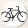 Bicycle: Black on White Drink Coaster