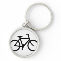 Bicycle: Black on White Keychains