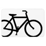 Bicycle: Black on White Rectangle Magnets