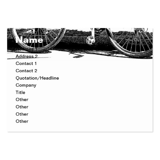 Bicycle/Black & White Photographic Image Business Card Templates (back side)
