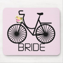 Bicycle Bride Tshirts and Gifts mousepads by weddingsareus Bicycle Bride Tshirts and Gifts mousepads