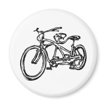 Bicycle built for 2 (antique schwinn tandem) bike refrigerator magnet