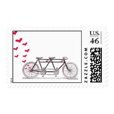 Bicycle Built for Two Hearts Postage