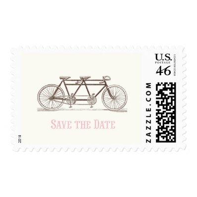 Bicycle Built For Two Save the Date Postage Stamp